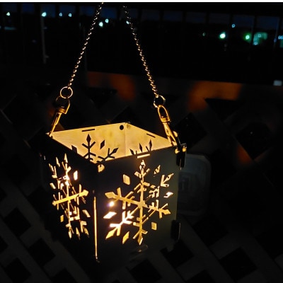 雪の結晶モチーフのランタンシェード・キャンドルホルダー「yuki」