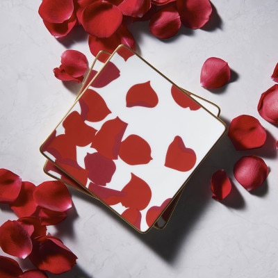 ノリタケ【ローザロッサ】15cmスクエアプレートペア