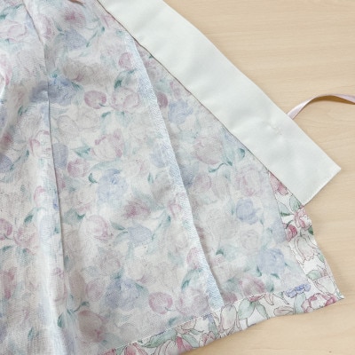 ベビー袴 60-70 SIZE チューリップ×白色の袴