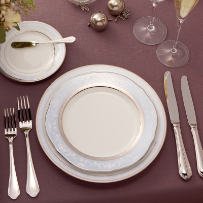 ノリタケ【ハンプシャープラチナ】23cmアクセントプレートペア