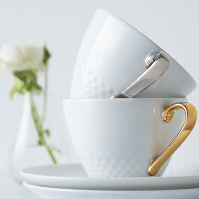 ノリタケ【アミ】カップ＆ソーサー(銀)