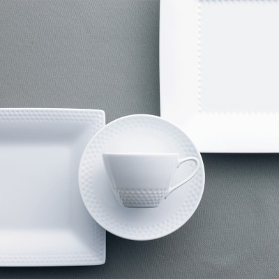 ノリタケ【リズモホワイト】カップ＆ソーサーペア