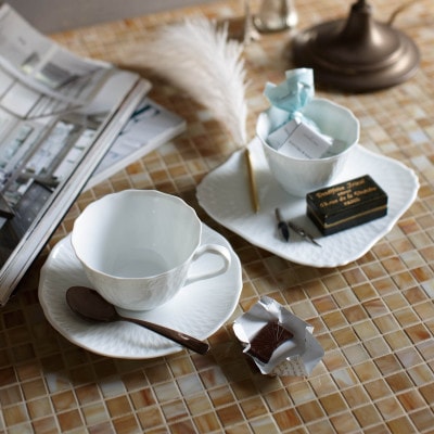 ノリタケ【シェール ブラン】カップ＆ソーサー