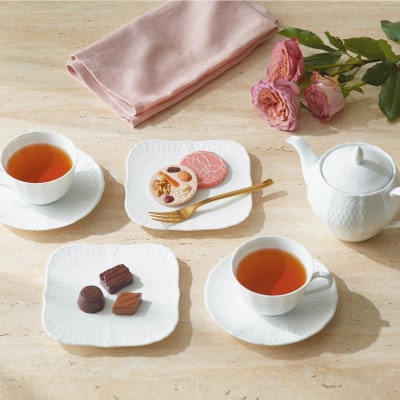 ノリタケ【シェール ブラン】カップ＆ソーサーペア