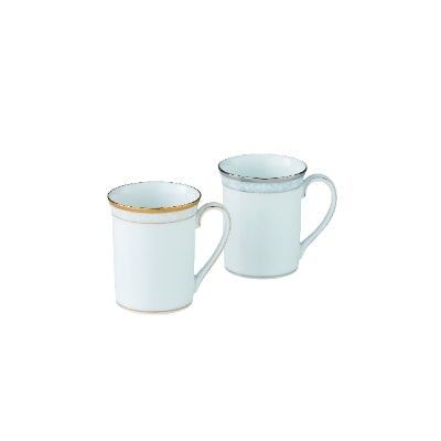 ノリタケ【ハンプシャーゴールド＆プラチナ】マグペアセット(色変り)