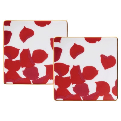 ノリタケ【ローザロッサ】15cmスクエアプレートペア