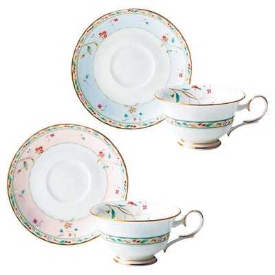 ノリタケ【花更紗】カップ＆ソーサーペア(色変わり)