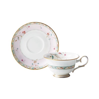 ノリタケ【花更紗】カップ＆ソーサー(ピンク)