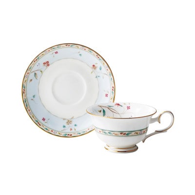 ノリタケ【花更紗】カップ＆ソーサー(ブルー)