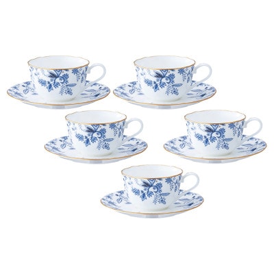 ノリタケ【ブルーソレンティーノ】カップ＆ソーサーセット(5客)