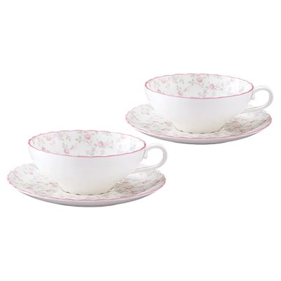 ノリタケ【キューティーローズ】ティーカップ＆ソーサーペア