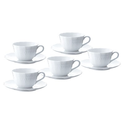 ノリタケ【シェール ブラン】カップ＆ソーサーセット(5客)