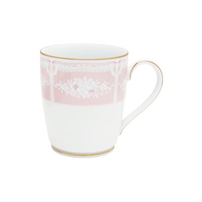 ノリタケ【レースウッドゴールド】マグカップ(ピンク)