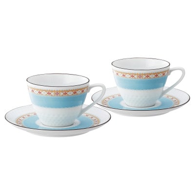 ノリタケ【ハミングブルー】カップ＆ソーサーペア