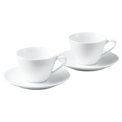 ノリタケ【リズモホワイト】カップ＆ソーサーペア