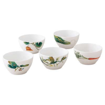 ノリタケ【京香旬彩】11cmボウルセット(絵変り5個)