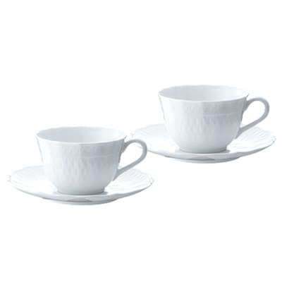 ノリタケ【シェール ブラン】カップ＆ソーサーペア