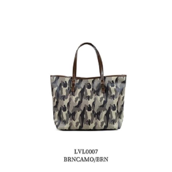 レザー調トートバッグ　BRNCAMO/BRN【LVL0007】