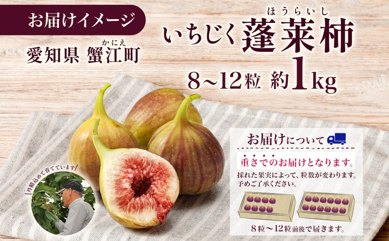 数量限定 いちじく 蓬莱柿 ほうらいし 約1kg 8粒～12粒 朝穫れ 果物 フルーツ 無花果 イチジク 愛知県産 デザート おやつ 食後 朝採り 産地直送 お取り寄せ 送料無料 名古屋西青果 愛知県 蟹江町