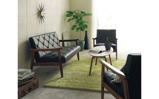 【カリモク家具】 合成皮革張り 肘掛椅子【WS1120BW】