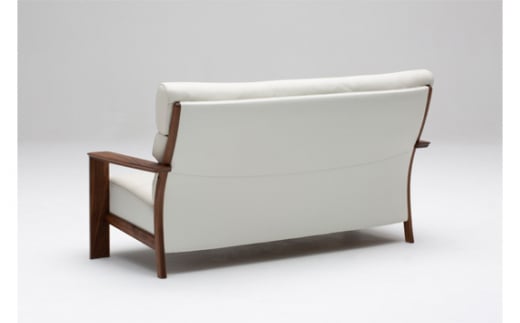 【カリモク家具】木肘本革張りソファ B【WW4103】