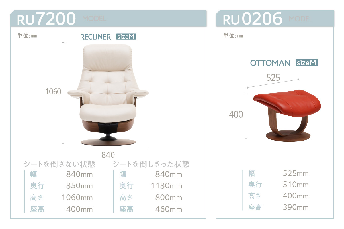 【カリモク家具】リクライナー＆オットマン2点セットA【RU7200・RU0206】