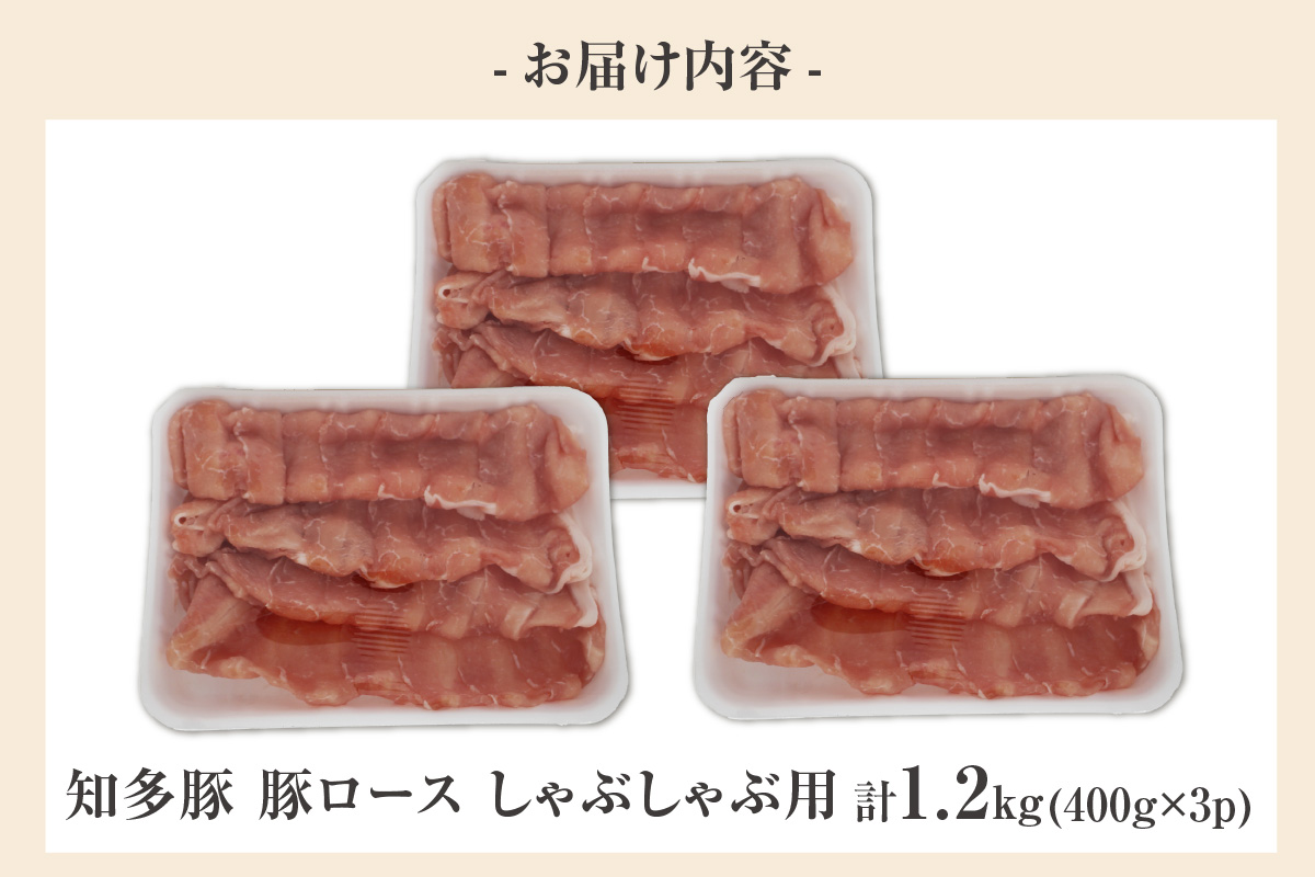 戸田ファーム 知多豚 豚ロース肉しゃぶしゃぶ用 400g×3パック（計1.2kg）│豚肉 豚ロース しゃぶしゃぶ 新鮮 美味しい 肉 豚 冷凍 国産