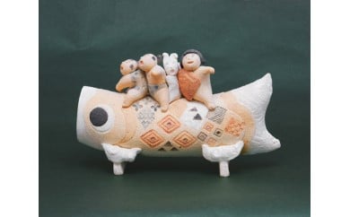 空から｜こいのぼり 子供の日 陶芸 置物 愛知県