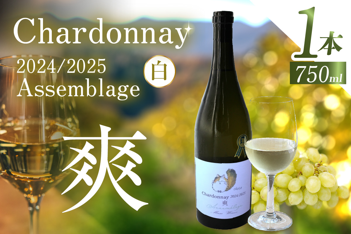 Chardonnay 2024/2025 爽 Assemblage 750ml・1本｜シャルドネ 白ワイン 無添加 無濾過 国産 日本ワイン 愛知県 東浦町