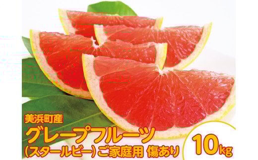 美浜町産グレープフルーツ（スタールビー）　ご家庭用　傷あり　約10kg　※2026年5月上旬〜7月上旬頃に順次発送予定