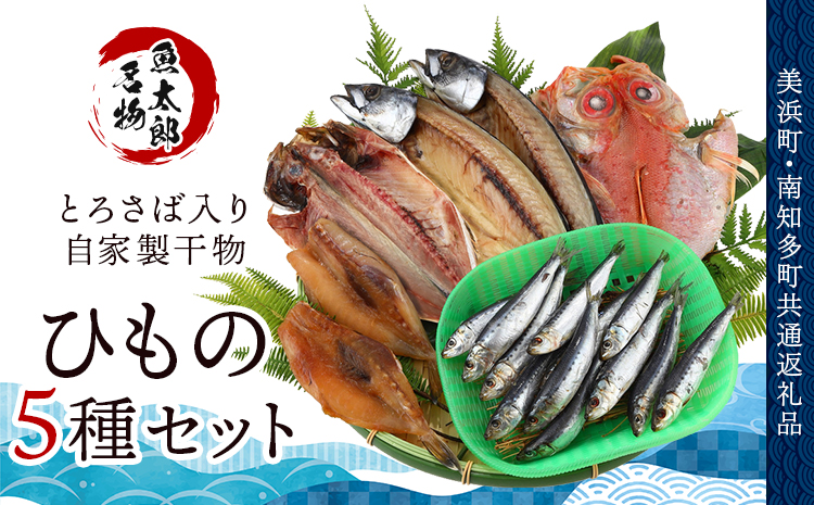 【美浜町・南知多町共通返礼品】年間100万枚販売！魚太郎名物【とろさば】入り・自家製ひもの5種セット★鮮度にこだわる魚屋が丁寧に手作業で作りました！ ※北海道・沖縄・離島への配送不可