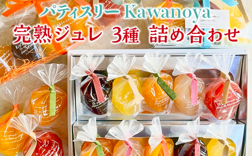 河の屋　パティスリー Kawanoya　完熟ジュレ 3種 詰め合わせ｜ジュレ ゼリー シャーベット 洋菓子 おやつ お菓子 おかし スイーツ おすすめ 人気 セット 贈り物 プレゼント ギフト 夏 愛知県 美浜町 ※北海道・沖縄・離島への配送不可 ※2026年5月上旬～8月下旬頃に順次発送予定
