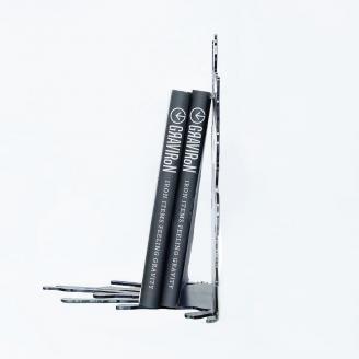 GRAVIRoN Splash 酸洗鉄 (ブックエンド) ブックスタンド 金属製 おしゃれ モダン