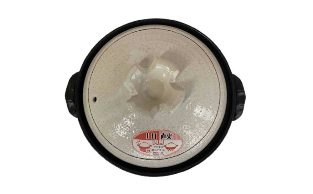 【萬古焼（ばんこやき）】白釉削りセラミック加工IH8号鍋 ばんこの里会館【8号 土鍋 鍋 セラミック加工 IH 調理 キッチン キッチン用品 食器 調理器具 食器 白 三重県 四日市市 四日市 四日市市ふるさと納税】