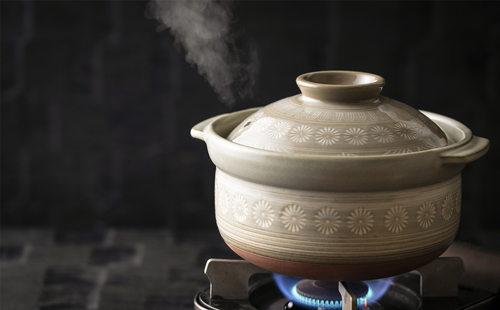 【萬古焼（ばんこやき）】銀峯 三島 ごはん鍋 ２合炊き せんが陶器【三島 土鍋 ご飯 ごはん お米 米 炊飯 2合 四日市市 四日市】 2合炊き