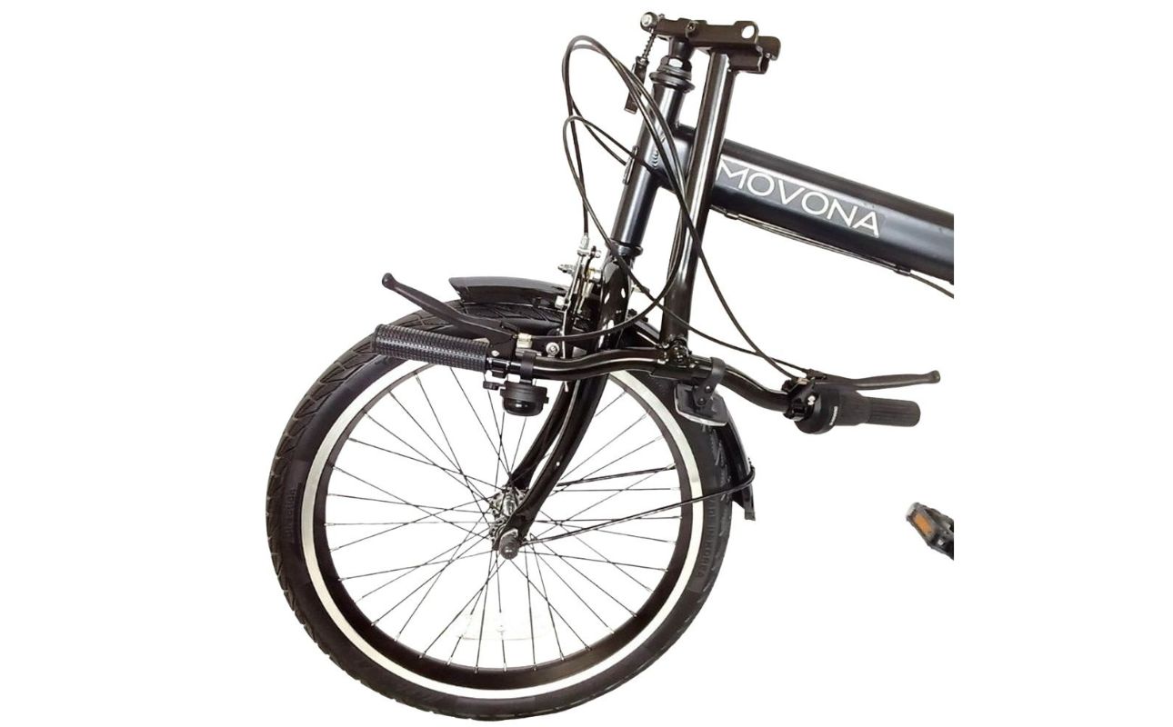 パンクしないオリタタミ自転車 MOVONA ワイドタイヤ 20型 6段変速【ブラック】武田産業【四日市市 で人気の返礼品 ノーパンク 武田産業 折り畳み自転車 三重県 四日市 四日市市ふるさと納税】 ブラック