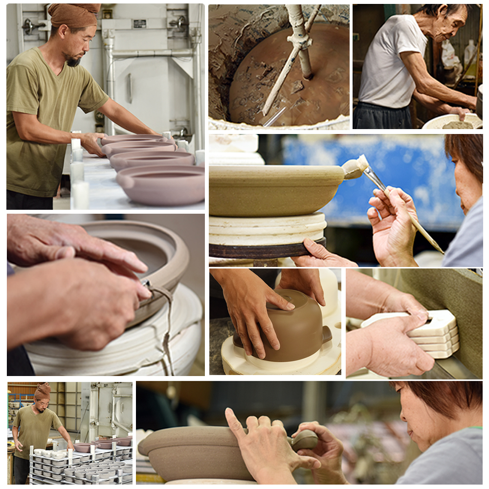 【萬古焼(ばんこやき)】Handmade土鍋 弥生陶園　職人が一つ一つ丁寧に成形し焼き上げる、こだわりの土鍋　土鍋の国内生産80％のシェアを誇る伝統の萬古焼　TS-111S 丸むし土鍋8号（すのこ付き 黒釉）”煮る・焼く・蒸す“毎日使いたくなる万能調理土鍋【萬古焼、ばんこやき、鍋、ごはん鍋、耐久性、人気、おすすめ、余熱調理、使いやすい、耐熱調理、直火、蓄熱調理、節約、米、ごはん、旨み、うまみ】 8号