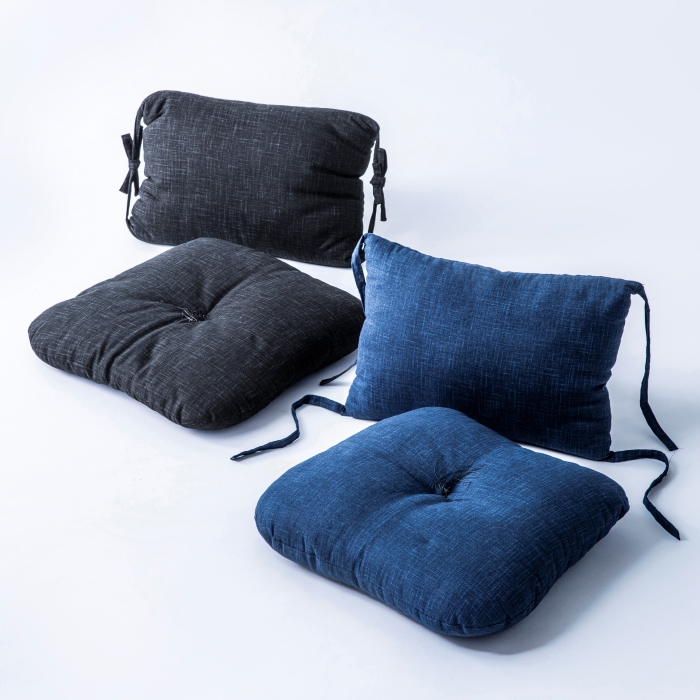 「現代の名工」日本一の布団職人がつくったPC座布団。長時間のPC作業でも腰が痛くならないよう背中のS字を保ちやすくする。天然素材「綿100％」の手づくり座布団。【ネイビー】ふとん工房ねむねむ ネイビー