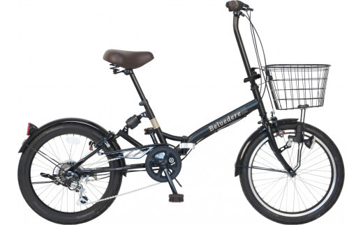 パンクしない折り畳み自転車２０インチ６段変速Ｒサス付　ブラック ブラック