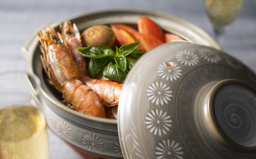 【萬古焼（ばんこやき）】銀峯 三島8号土鍋（3～4人用） 8号(3～4人用)