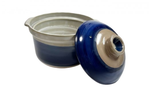 【萬古焼（ばんこやき）】５合厚釜土鍋　ルリ 内山製陶所 【土鍋 5合 鍋 なべ ナベ セラミック 直火用 電子レンジ対応 お手入れ簡単 食洗器対応 三重県 三重 四日市市 四日市 四日市市ふるさと納税 四日市ふるさと納税】 ルリ 5合