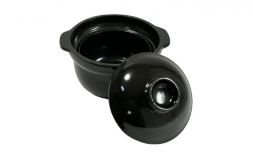 【萬古焼（ばんこやき）】3合厚釜土鍋　黒 内山製陶所 【土鍋 3合 セラミック 直火用 電子レンジ対応 お手入れ簡単 食洗器対応 三重県 三重 四日市市 四日市 四日市市ふるさと納税 四日市ふるさと納税】 黒 3合