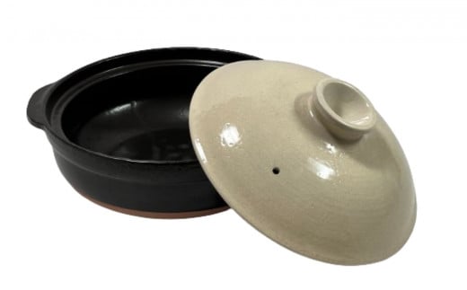 【萬古焼（ばんこやき）】8号 モノトーン土鍋 セラミックコーティング 内山製陶所 【土鍋 2～3人用 セラミック モノトーン 直火用 電子レンジ対応 お手入れ簡単 食洗器対応 三重県 三重 四日市市 四日市 四日市市ふるさと納税 四日市ふるさと納税】 ８号