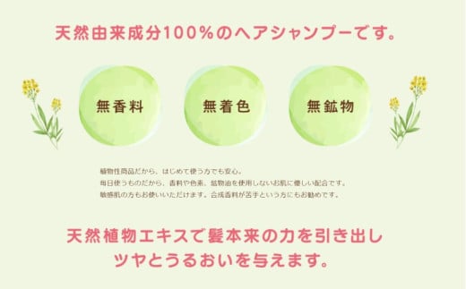 100%天然のヘアシャンプー「夢見るシャンプー」300ml 3本セット 3本