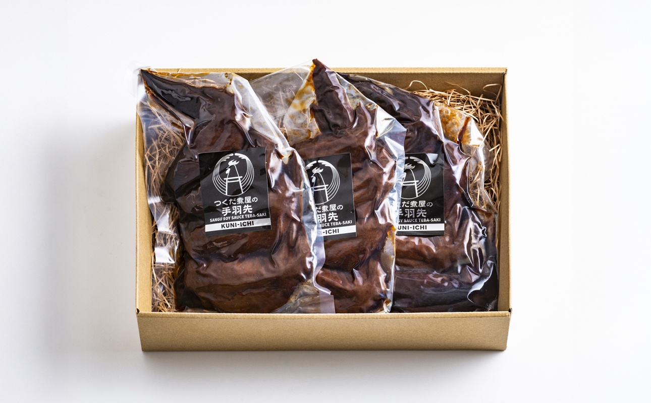 ごはんに合う手羽先、新発見！つくだ煮屋の手羽先　３パック　（１パック4本入り）