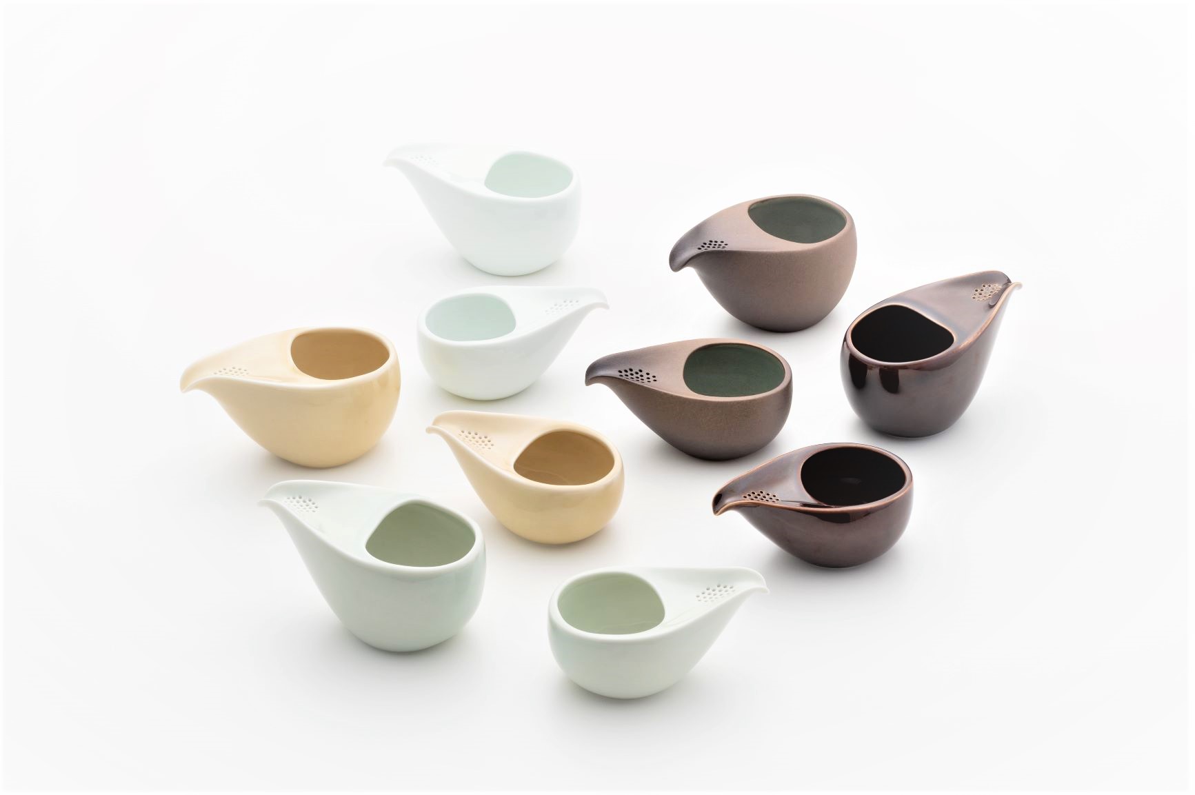 【萬古焼（ばんこやき）】玉露、かぶせ茶、高級茶葉をより美味しく愉しむ茶器。和洋のインテリアを選ばないモダンデザイン。ひとしずく（急須と煎茶碗）セット 【ちゃ】 藤総製陶所 ちゃ