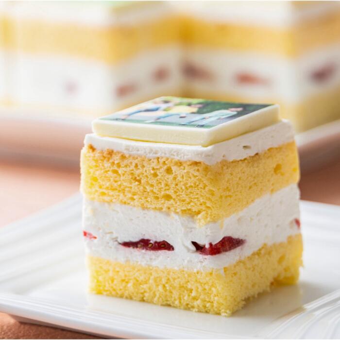 【スイーツ】お気に入りの写真をホワイトチョコにプリント！オリジナルの美味しいケーキを。 25ピース アルバムケーキ 9ピース(文字あり)