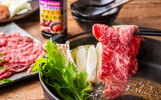 ＜定期便＞伊勢水沢牛（いせすいざわぎゅう）すき焼き・しゃぶしゃぶ用 1kg【3回発送】　三重畜産 [国産牛 牛肉 お肉 肉 すき焼き しゃぶしゃぶ 三重県 四日市市]