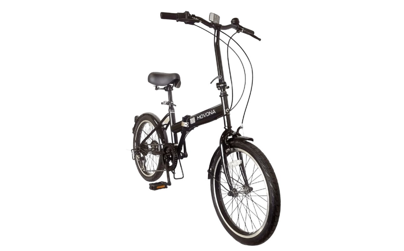 パンクしないオリタタミ自転車 MOVONA ワイドタイヤ 20型 6段変速【ブラック】武田産業【四日市市 で人気の返礼品 ノーパンク 武田産業 折り畳み自転車 三重県 四日市 四日市市ふるさと納税】 ブラック