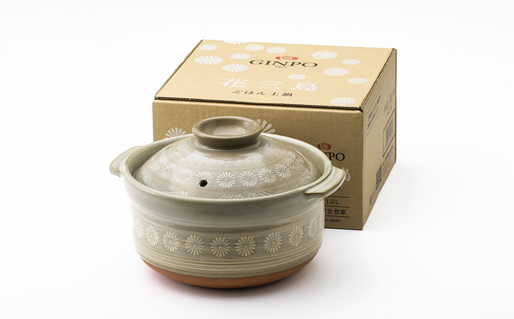 【萬古焼（ばんこやき）】銀峯 三島 ごはん鍋 ２合炊き せんが陶器【三島 土鍋 ご飯 ごはん お米 米 炊飯 2合 四日市市 四日市】 2合炊き